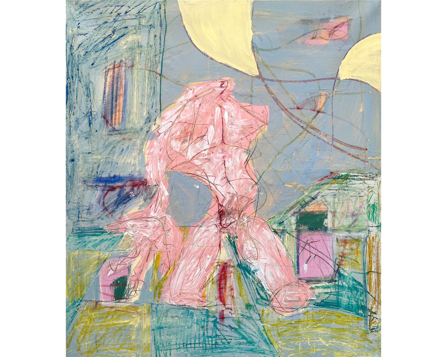 PINK GUY | 90 cm x 100 cm | Acrylic and oil pastel on canvas